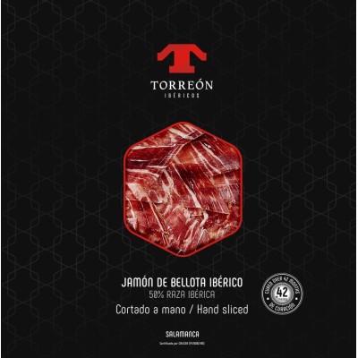 JAMON DE BELLOTA 50 % IBERICO CORTADO A CUCHILLO 9 KG.