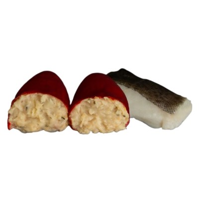 PIMIENTOS DEL PIQUILLO RELLENOS DE BACALAO 60 G. PACK 1 KG.