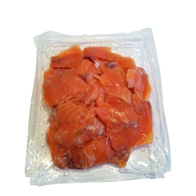 RECORTES DE SALMON AHUMADO 1 KG.