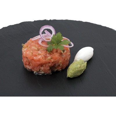 TARTAR SALMON CORTADO A CUCHILLO 100 G. FOODVAC